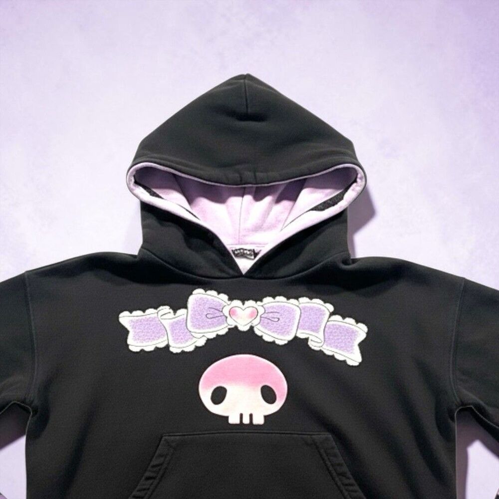 Sanrio Kuromi Dress-Up Sailor Collar Girls Hoodie SMALL Purple Black Corset